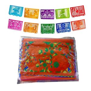GUIA DE PAPEL PICADO 1/4 MULTICOLOR DIA DE MUERTOS