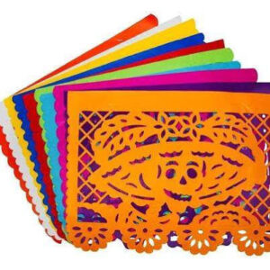 10 PAPEL PICADO 1/2 MULTICOLOR DIA DE MUERTOS