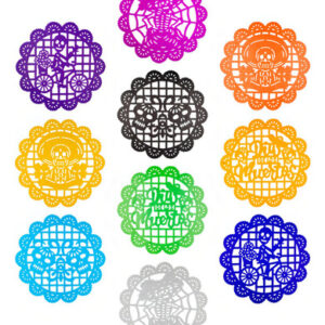 BLONDA DE PAPEL 1/4 MULTICOLOR DIA DE MUERTOS