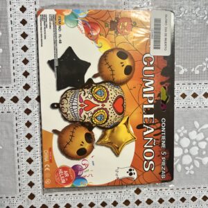 KIT DE 5 GLOBOS HALLOWEEN / DIA DE MUERTOS