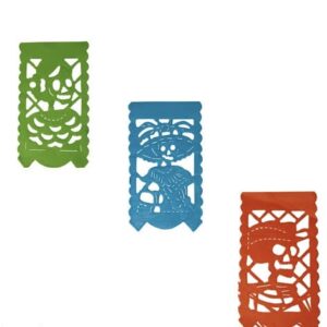 PAPEL PICADO 1/16 VERTICAL ESQUELETOS MULTICOLOR